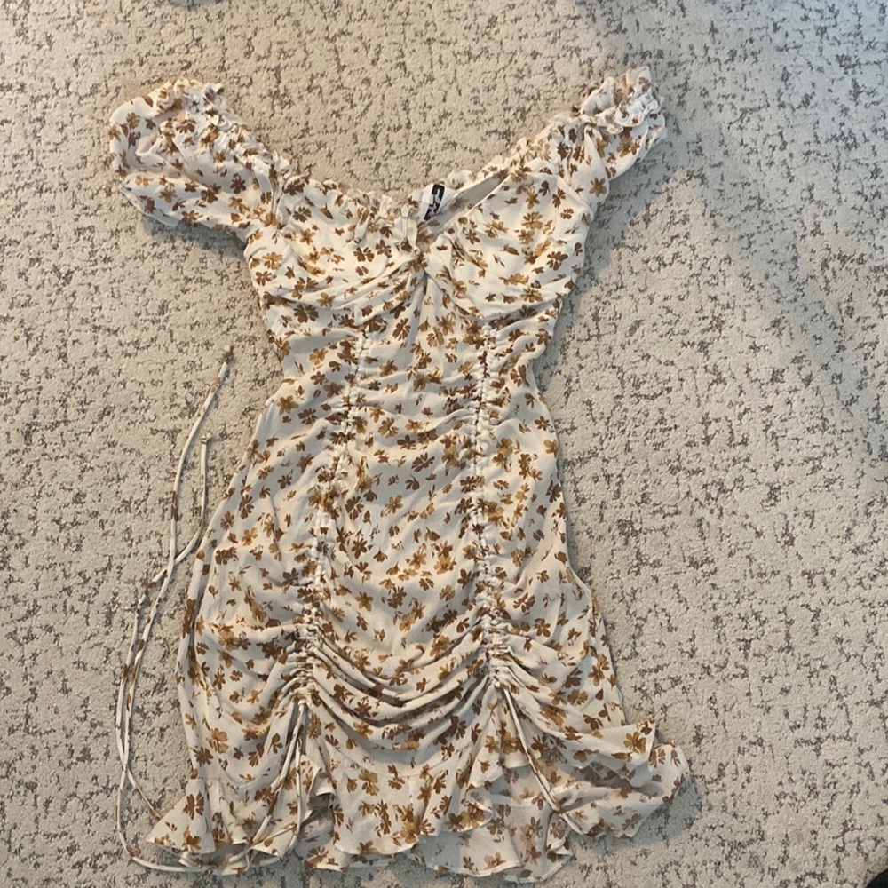 ruched white dress